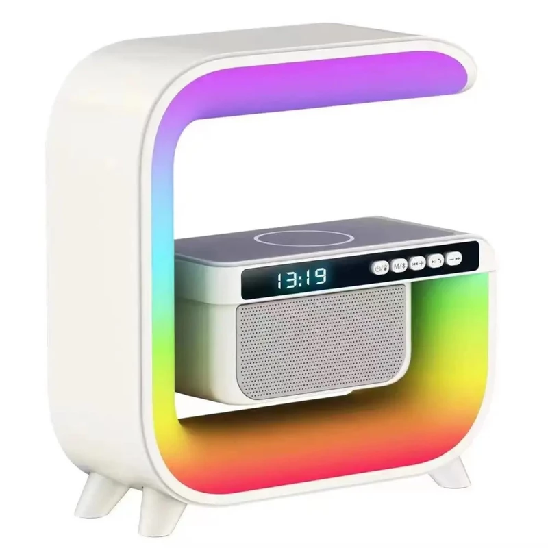 اسپیکر بلوتوثی و شارژر وایرلس و چراغ RGB LED مدل HM-G3