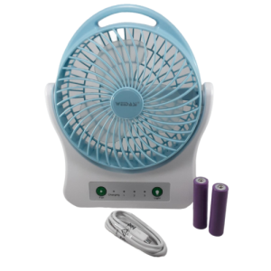 پنکه شارژی ویداسی WEIDASI مدل WD-202 | دارای چراغ قوه